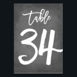 Chic Typographie Chalkboard Numéro de table | Tabl<br><div class="desc">Contactez-moi pour obtenir des numéros de table supplémentaires ou des couleurs personnalisées.</div>