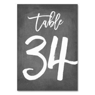 Chic Typographie Chalkboard Numéro de table   Tabl