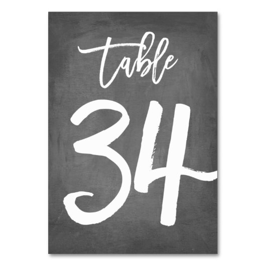 Chic Typographie Chalkboard Numéro de table | Tabl (Par défaut)