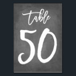 Chic Typographie Chalkboard Numéro de table | Tabl<br><div class="desc">Contactez-moi pour obtenir des numéros de table supplémentaires ou des couleurs personnalisées.</div>