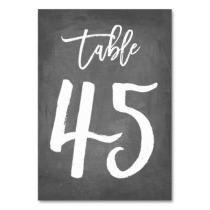 Chic Typographie Chalkboard Numéro de table   Tabl