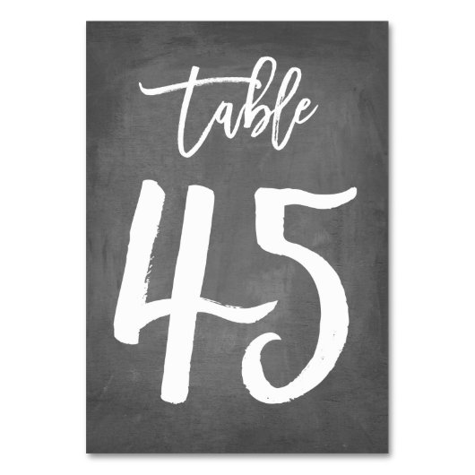 Chic Typographie Chalkboard Numéro de table | Tabl (Dos)