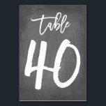 Chic Typographie Chalkboard Numéro de table | Tabl<br><div class="desc">Contactez-moi pour obtenir des numéros de table supplémentaires ou des couleurs personnalisées.</div>