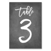 Chic Typographie Chalkboard Numéro de table | Tabl (Dos)