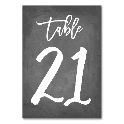 Chic Typographie Chalkboard Numéro de table | Tabl (Dos)