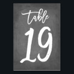 Chic Typographie Chalkboard Numéro de table | Tabl<br><div class="desc">Contactez-moi pour obtenir des numéros de table supplémentaires ou des couleurs personnalisées.</div>