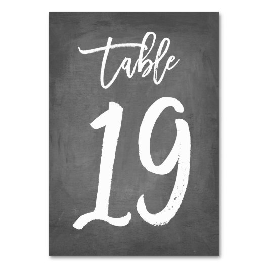 Chic Typographie Chalkboard Numéro de table | Tabl (Dos)