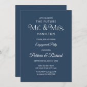 Chic Typographie Engagement Partie Invitation (Devant / Derrière)