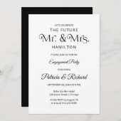 Chic Typographie Engagement Partie Invitation (Devant / Derrière)