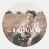 Chic Typographie Graduate Photo Graduate Sticker (Devant)