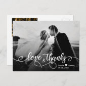 Chic Typographie Mariage Merci photo carte postale (Devant / Derrière)