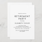 Chic Typographie Retraite Partie Invitation (Devant / Derrière)