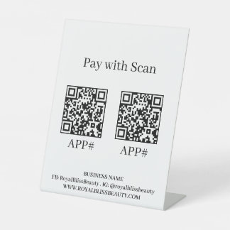 Chic Typography 2-App Scan To Pay Pedestal Sign Reclamebord Met Voetstuk