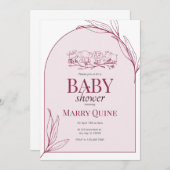 Chic Typography Baby shower Kaart (Voorkant / Achterkant)