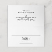 Chic Typography Black and white Table bruiloft (Buitenkant ongevouwen)