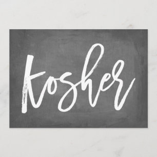Chic Typography Chalkboard Kosher Print Kaart