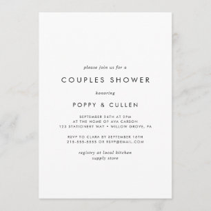 Chic Typography Couples Shower Kaart