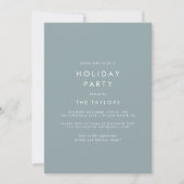 Chic Typography | Dusty Blue Holiday Party Kaart (Voorkant)