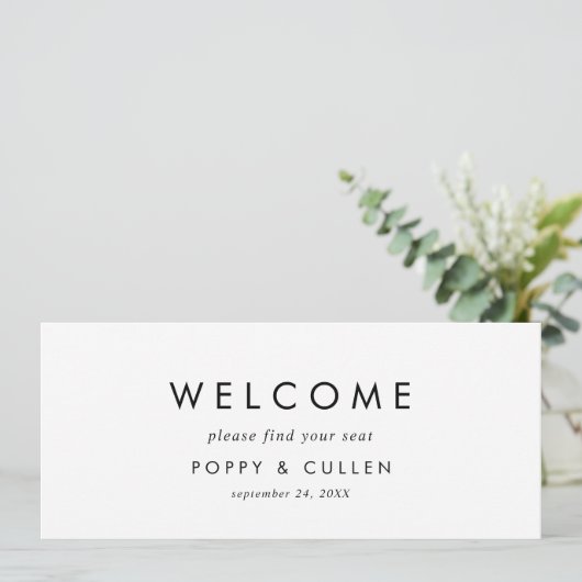 Chic Typography Hanging Seating Chart Header (Staand voorkant)
