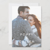Chic Typography Photo Wedding Kaart (Voorkant)