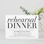 Chic Typography Rehearsal Dinner Invitations Kaart (Staand voorkant)