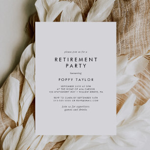 Chic Typography Retirement Party Kaart