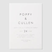Chic Typography Rustiek Modern Boho Eenvoudige bru Vellum Uitnodigingen (Voorkant)