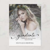 Chic Typography Script Afstuderen School Afstudere Briefkaart (Voorkant)