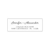 Chic Typography Script Weddenschap Return Address Zelfinktende Stempel (Design)