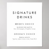 Chic Typography Signature Drinken Sign Poster (Voorkant)