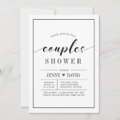 Chic Typography Wedding Couples Shower Invitations Kaart (Voorkant)