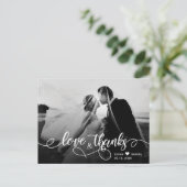 Chic Typography Wedding Dank u Foto Briefkaart (Staand voorkant)