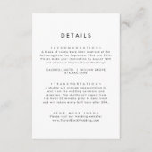 Chic Typography Wedding Details Informatiekaartje (Voorkant)