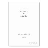 Chic Typography Wedding Menu Option Place Cards Kaart (Voorkant)