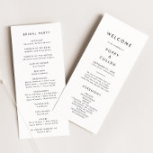 Chic Typography Wedding Programme Programma