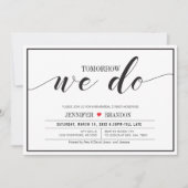 Chic Typography Wedding Rehearsal Dinner Kaart (Voorkant)