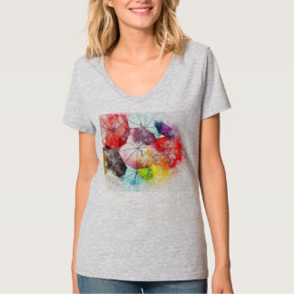 Chic Umbrella Design T-shirt voor dames