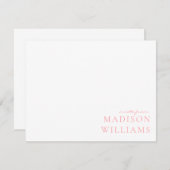 Chic Une Note De La Typographie De Script Carte De (Devant / Derrière)