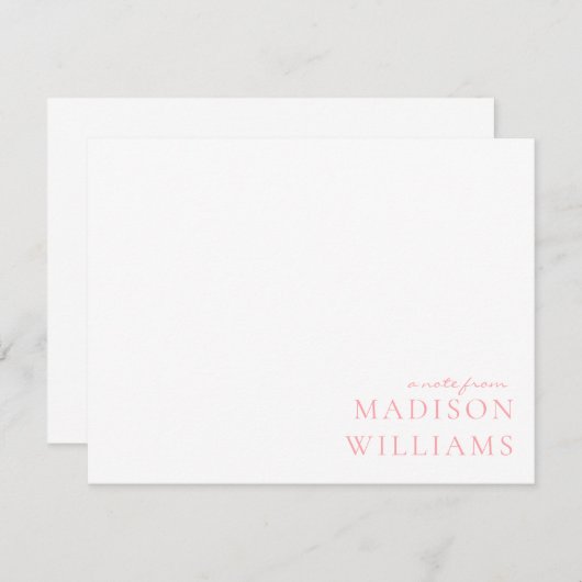 Chic Une Note De La Typographie De Script Carte De (Devant / Derrière)