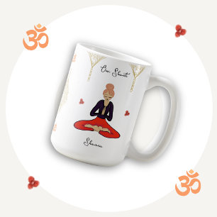 Chic & Uniek, Aandachtige Yoga Meisje Om Shanti Koffiemok