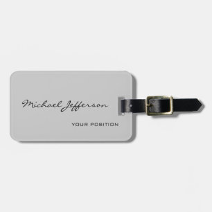 Chic Uniek Schrift Grijs Modern Minimalistisch Bagagelabel
