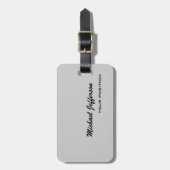 Chic Uniek script grijs Bagagelabel (Voorkant verticaal)