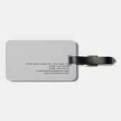 Chic Uniek script grijs Bagagelabel (Achterkant horizontaal)