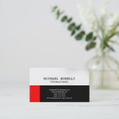 Chic Unique Black White Consultant Visitekaartje (Staand voorkant)