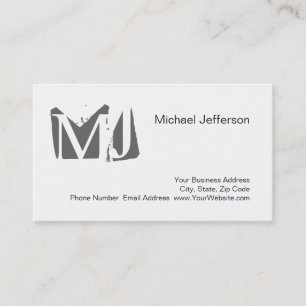 Chic Unique Monogram White Grey Visitekaartje