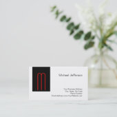 Chic Unique Monogramme Carte de visite noir blanc (Debout devant)