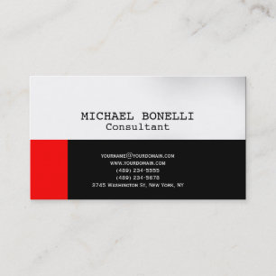 Chic Unique Noir Blanc Consultant Carte de visite