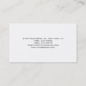 Chic Unique Script White Visitekaartje (Achterkant)