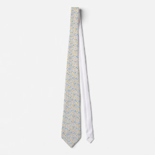 Chic Unisex Necktie: Daisies op blauw Stropdas
