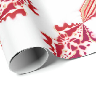 Chic Urban Designer Magenta White Gold Floure Cadeaupapier